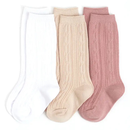 Girlhood Cable Knit Knee High Sock 3-Pack - IN STOCK