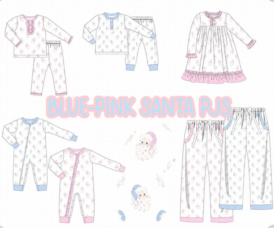BLUE/PINK SANTA PRINT PJS-ETA NOV