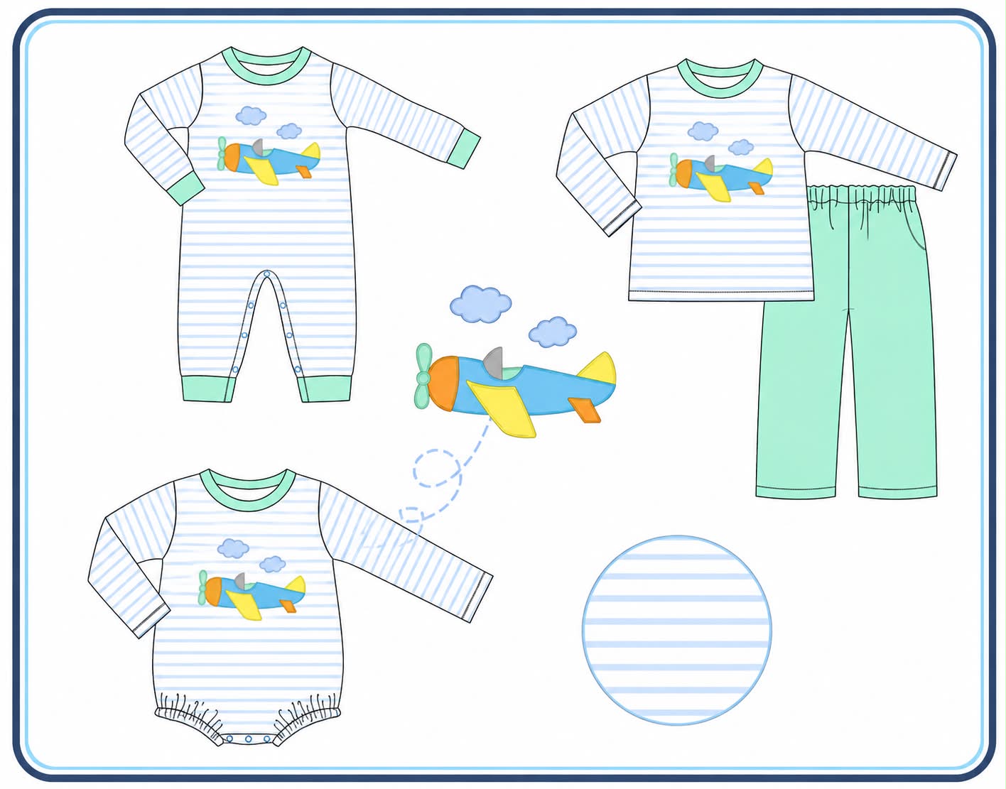MINT AIRPLANE APPLIQUE-ETA NOV