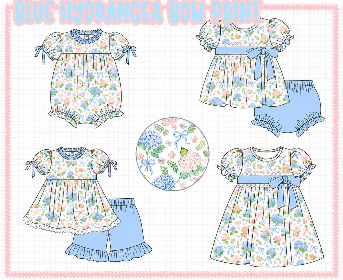 BLUE HYDRANGEA BOW PRINT-ETA APRIL