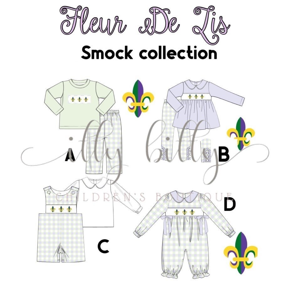 Fleur De Lis Smock collection - IN STOCK