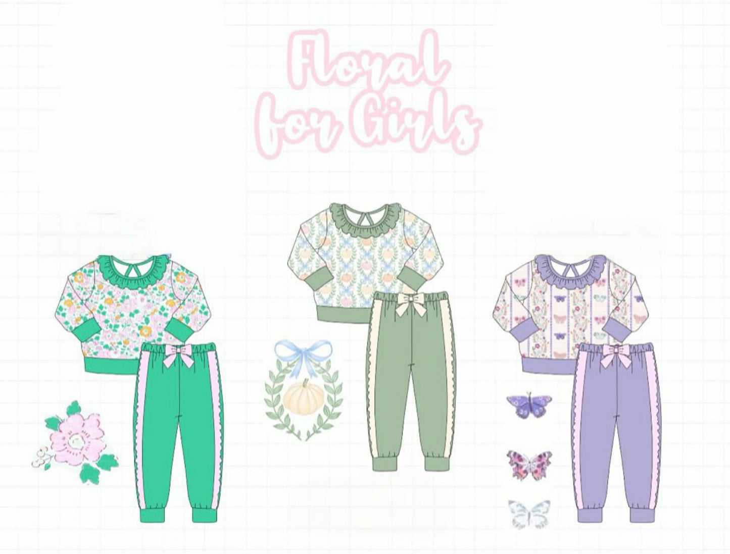 FLORAL FOR THE GIRLS JOGGER SETS-ETA JULY
