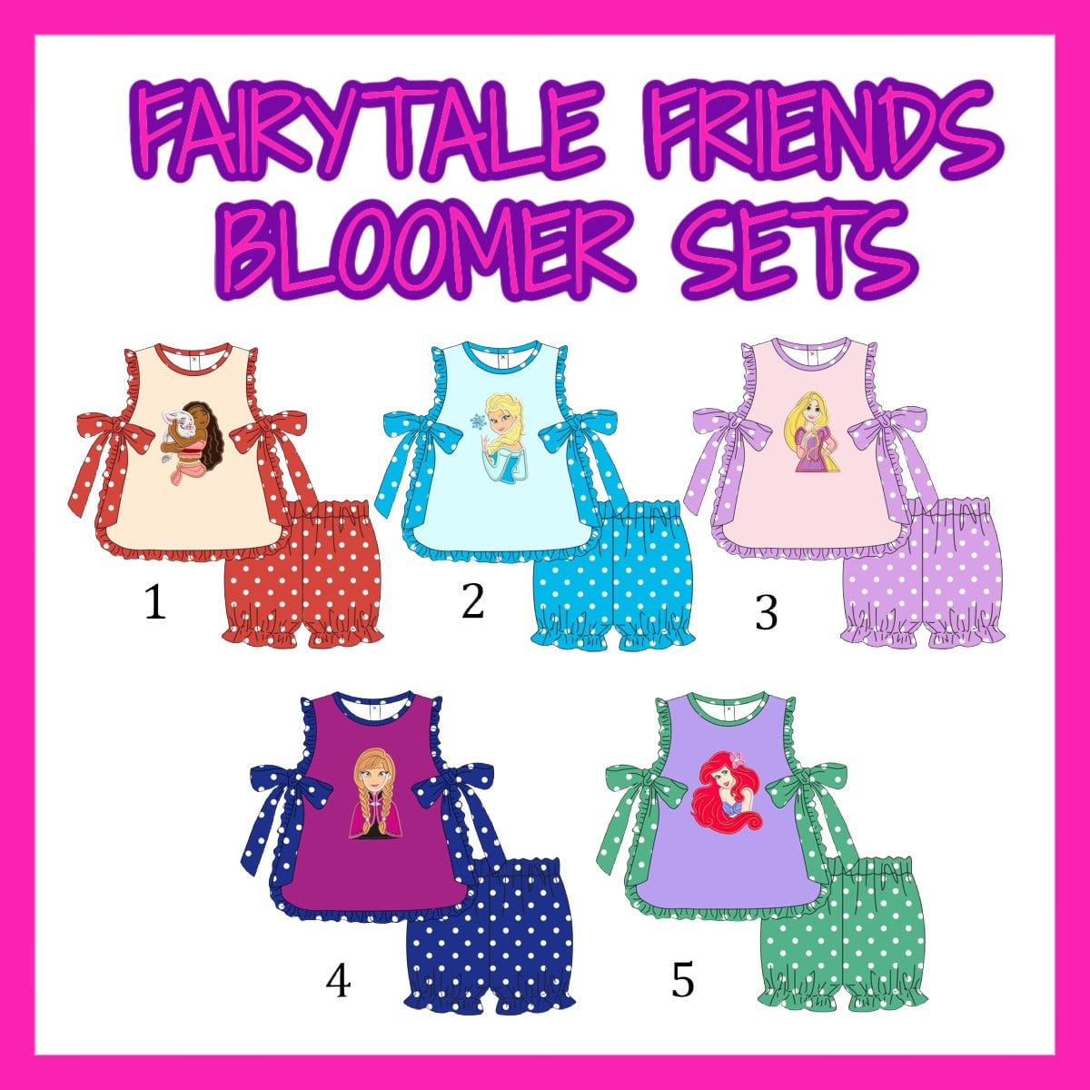 FAIRYTALE FRIENDS BLOOMER SET COLLECTION - ETA APRIL