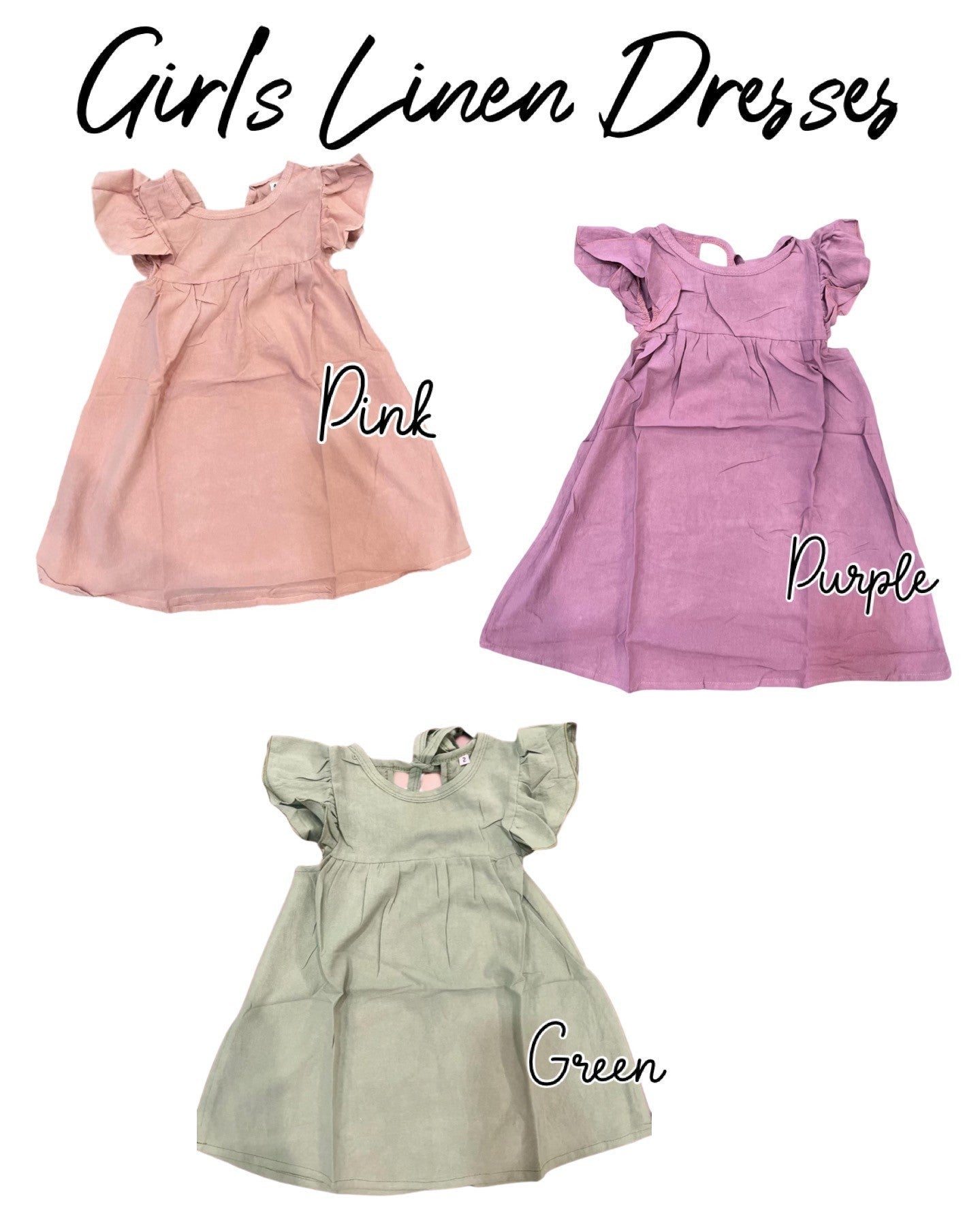 Girls Linen Dress - IN STOCK